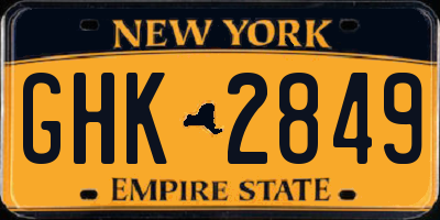 NY license plate GHK2849