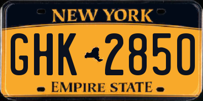 NY license plate GHK2850