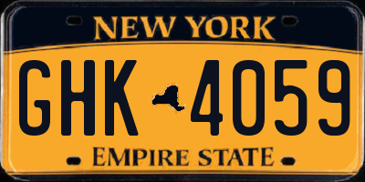 NY license plate GHK4059