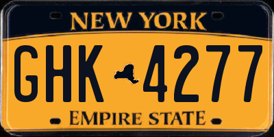 NY license plate GHK4277