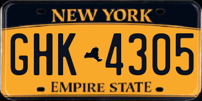 NY license plate GHK4305