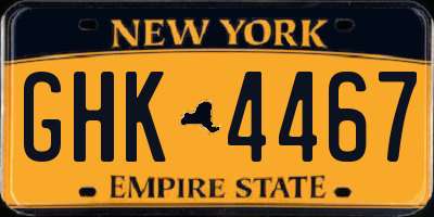 NY license plate GHK4467