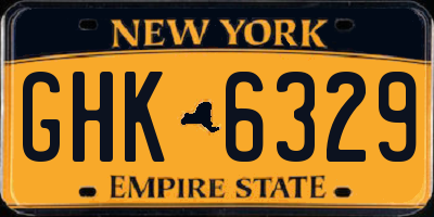 NY license plate GHK6329