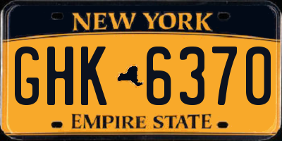 NY license plate GHK6370