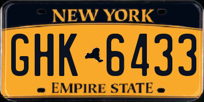 NY license plate GHK6433