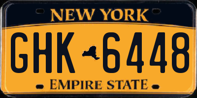 NY license plate GHK6448