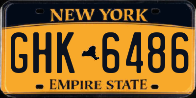 NY license plate GHK6486