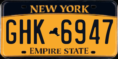 NY license plate GHK6947