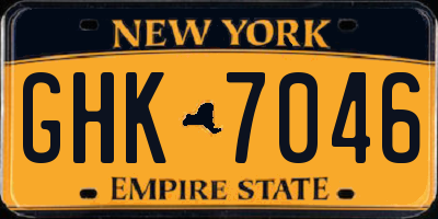 NY license plate GHK7046