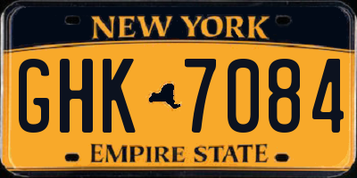 NY license plate GHK7084