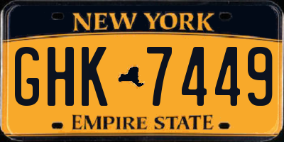NY license plate GHK7449