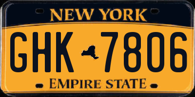 NY license plate GHK7806