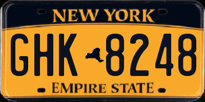 NY license plate GHK8248