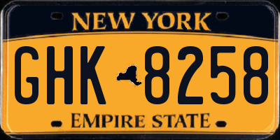 NY license plate GHK8258