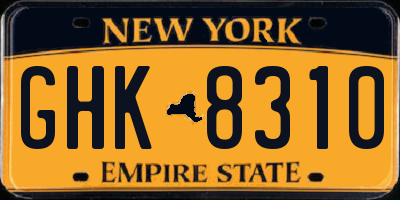 NY license plate GHK8310