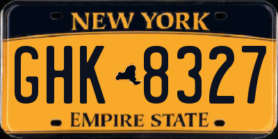 NY license plate GHK8327