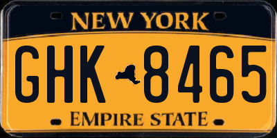 NY license plate GHK8465