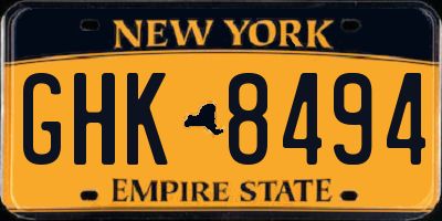 NY license plate GHK8494