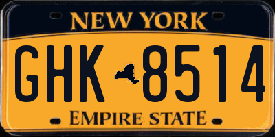 NY license plate GHK8514