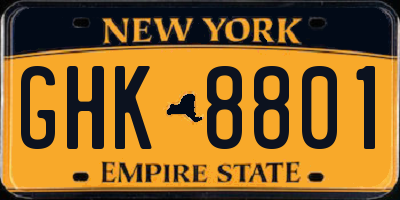 NY license plate GHK8801