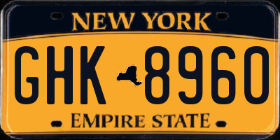 NY license plate GHK8960