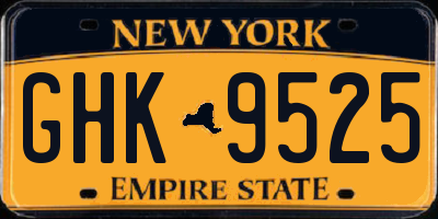 NY license plate GHK9525
