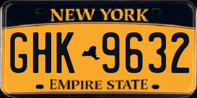 NY license plate GHK9632