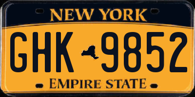 NY license plate GHK9852