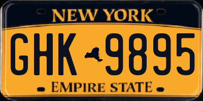 NY license plate GHK9895