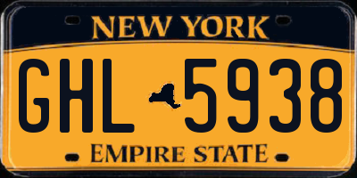 NY license plate GHL5938