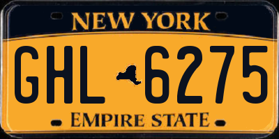NY license plate GHL6275