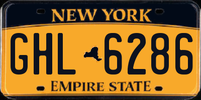 NY license plate GHL6286
