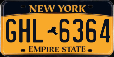 NY license plate GHL6364