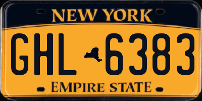 NY license plate GHL6383