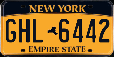 NY license plate GHL6442