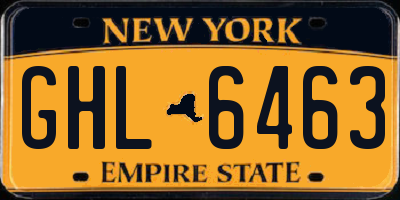 NY license plate GHL6463