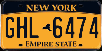NY license plate GHL6474