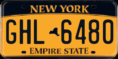 NY license plate GHL6480