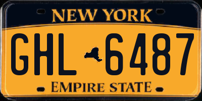 NY license plate GHL6487