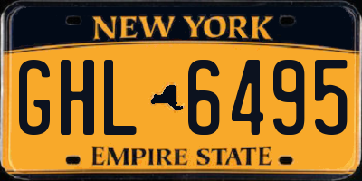 NY license plate GHL6495