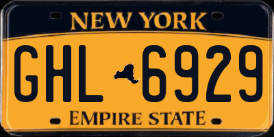 NY license plate GHL6929
