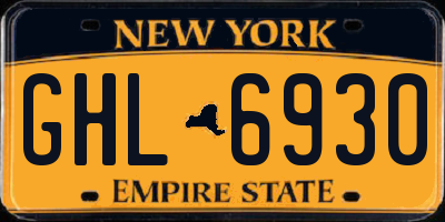 NY license plate GHL6930