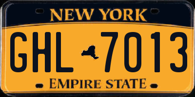 NY license plate GHL7013