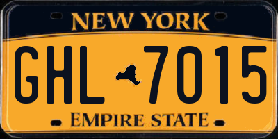 NY license plate GHL7015