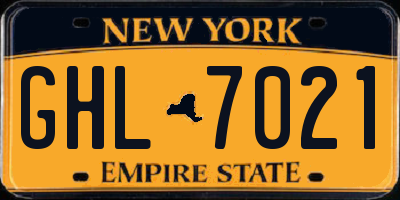 NY license plate GHL7021