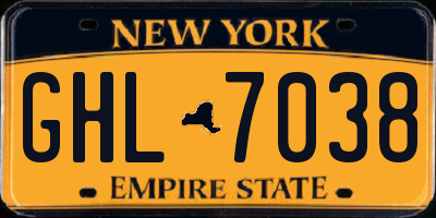 NY license plate GHL7038
