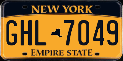 NY license plate GHL7049
