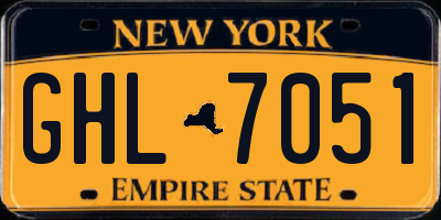 NY license plate GHL7051