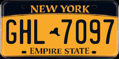 NY license plate GHL7097