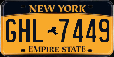 NY license plate GHL7449
